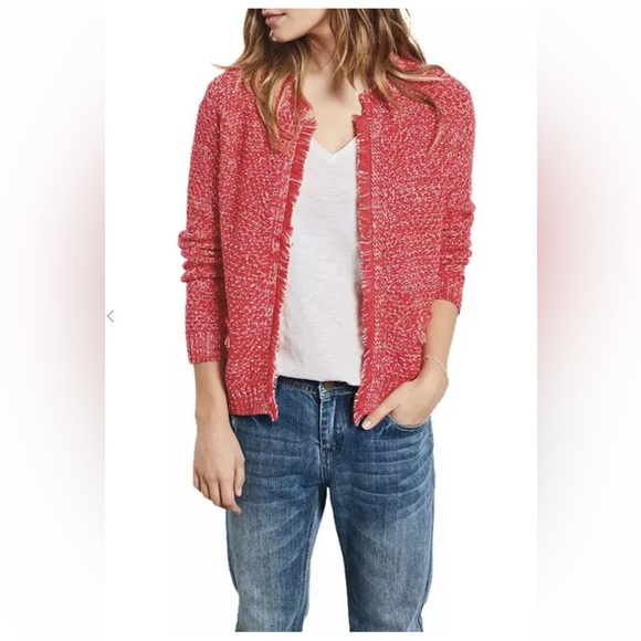 hush Sweaters - HUSH Basket Stitch Hibiscus Cardigan Jacket XL Fringed Size 14-16 UK